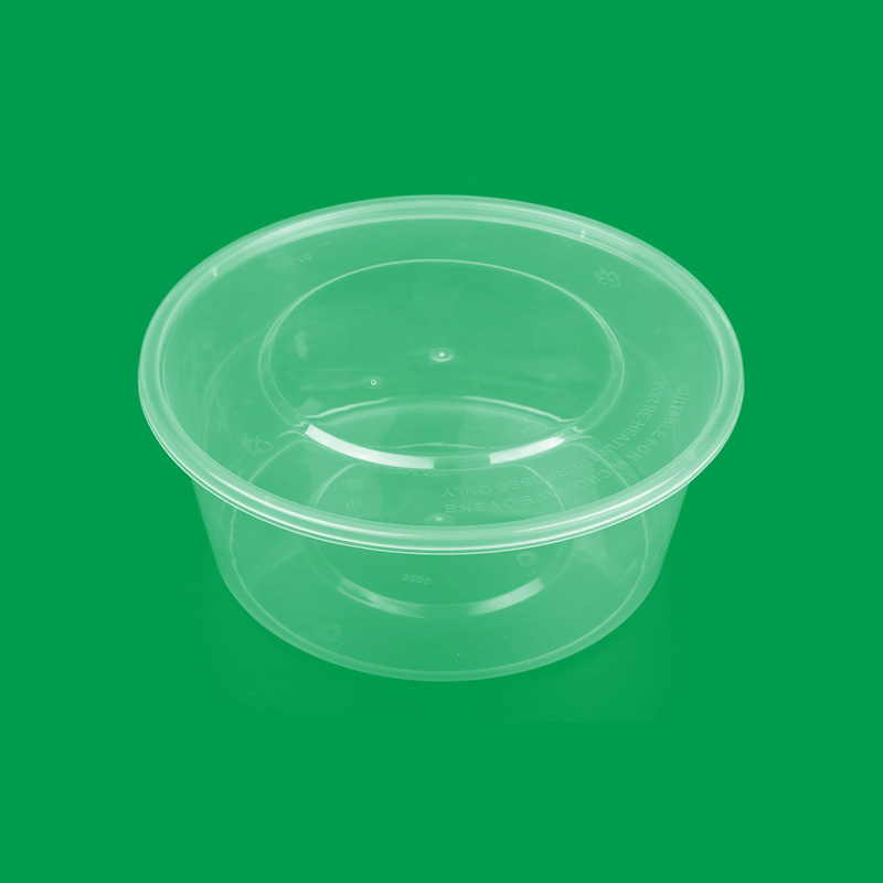 Disposable Plastic Clear Round Bowl with Lid