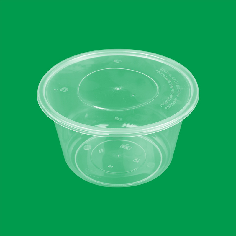 Disposable Plastic Clear Round Bowl with Lid