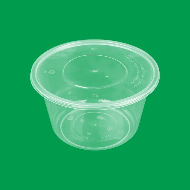 Disposable Plastic Clear Round Bowl with Lid
