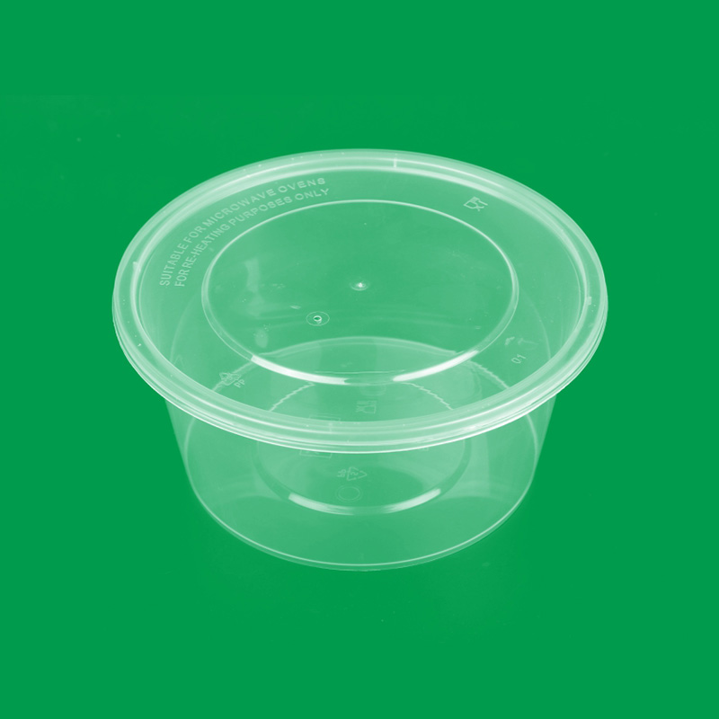 Disposable Plastic Clear Round Bowl with Lid