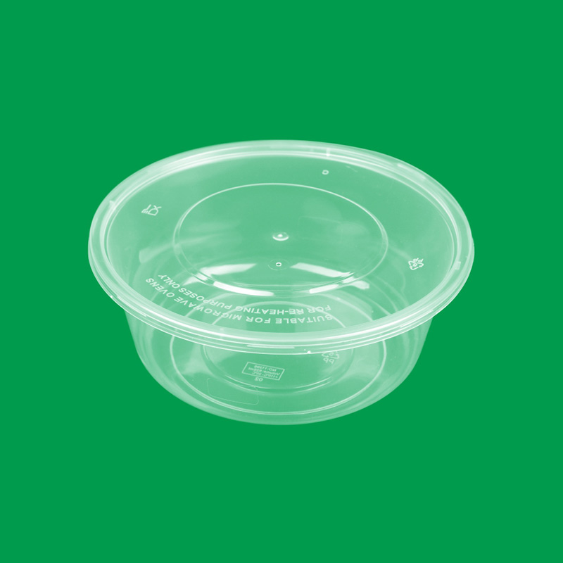 Disposable Plastic Clear Round Bowl with Lid